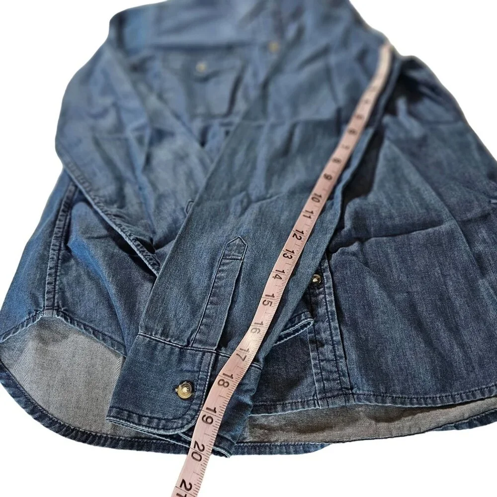 Banana Republic Women's Cotton Denim Jean Button Down Shirt Size Small - Picture 7 of 9